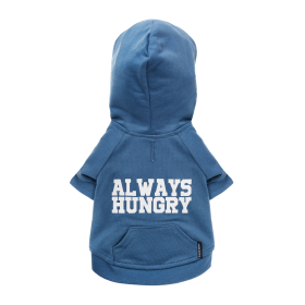 The Everyday Hoodie - ALWAYS HUNGRY (Color: Blueberry Blue, size: medium)