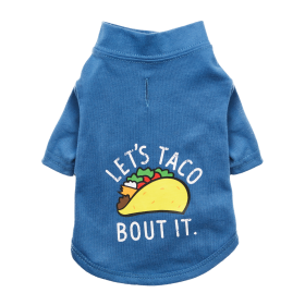 The Essential T-Shirt - Let's Taco Bout It (Color: Blueberry Blue, size: medium)