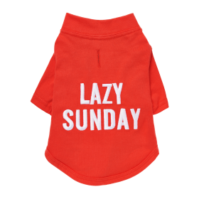 The Essential T-Shirt - LAZY SUNDAY (Color: Candy Apple, size: large)