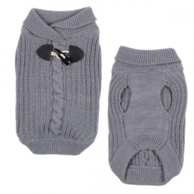 ES Shawl Collar Sweater (Color: gray, size: medium)