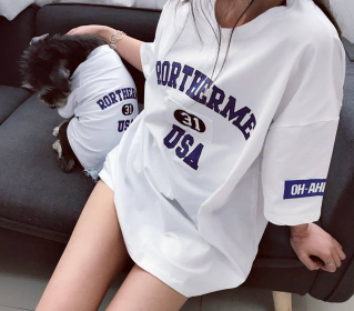USA - Matching Pet and Owner Clothing Set (Color: White, size: 3XL)
