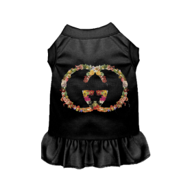 Floral Pucci Dog Dress (Color: Black, size: X Small)