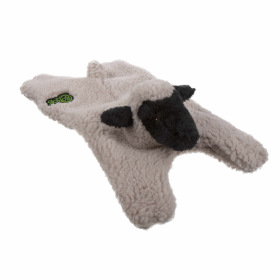 goDog Barnyard Buddies Lamb Squeaky Plush Flattie Dog Toy (size: large)
