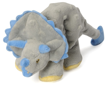 goDog Dinos Frills Triceratops w/Chew Guard Plush Dog Toy (Color: Grey, size: small)